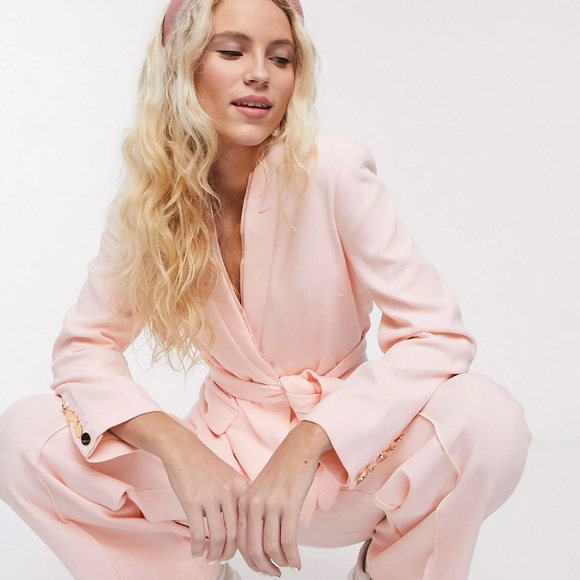 nwot notes du nord pink belted blazer - Picture 2 of 8